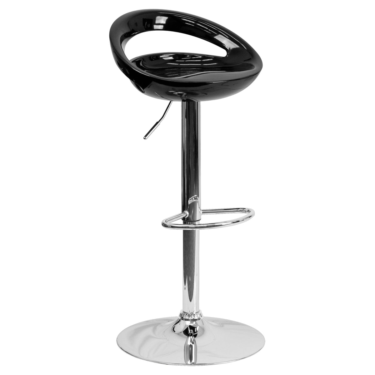 Blue Adjustable Height Plastic Barstool with Chrome Base B226261