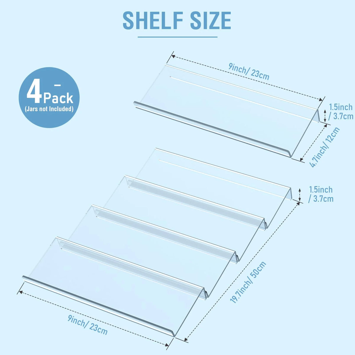 Clear Acrylic 4 Tier Spice Rack Organizer W3439