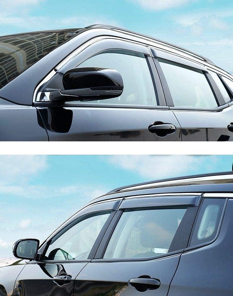 Smoke Gray Polycarbonate Window Deflector with Stainless Steel Trim Pack of 2 E832