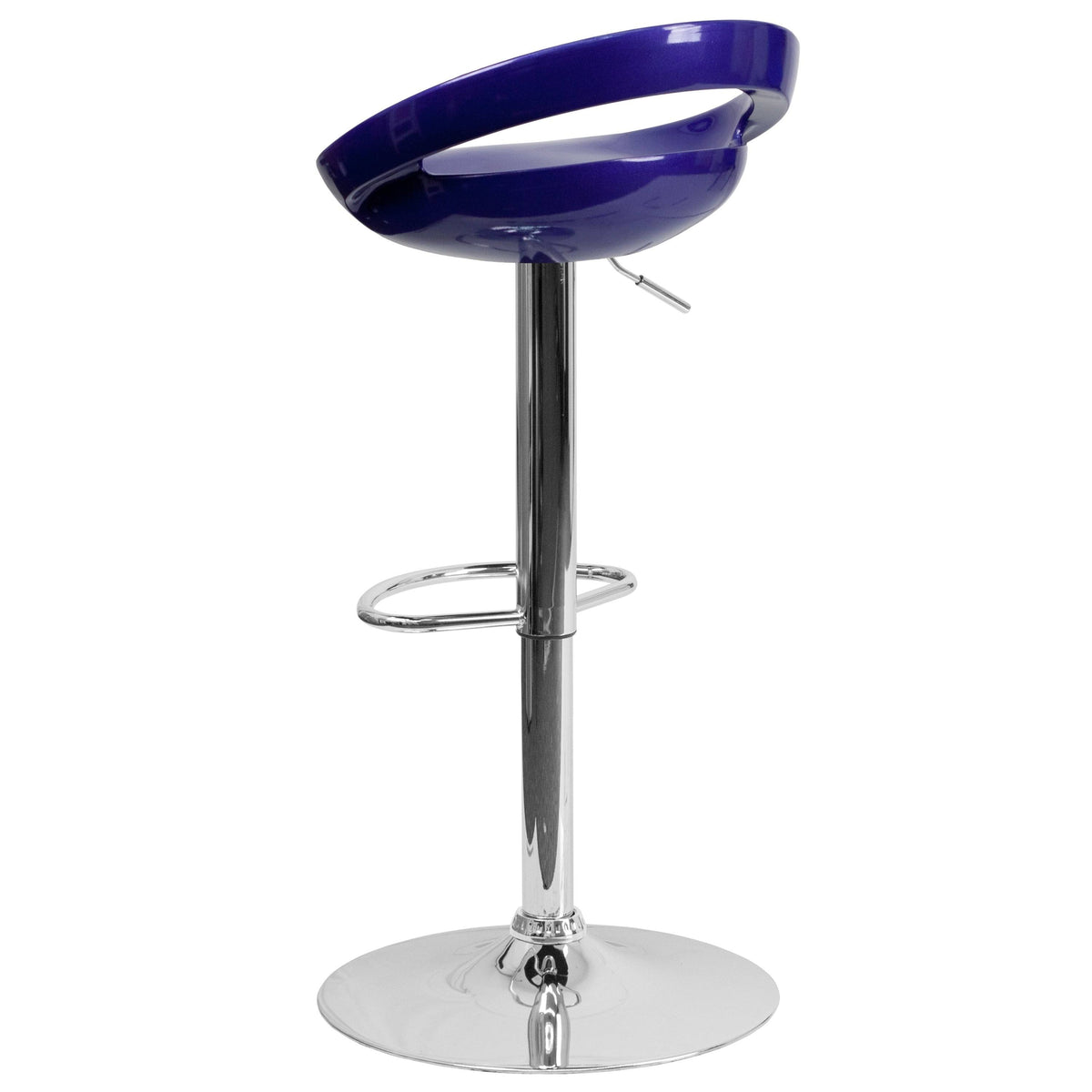 Blue Adjustable Height Plastic Barstool with Chrome Base B226261
