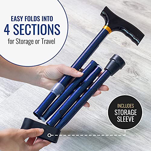Folding Adjustable Wood Handle Cane D34151