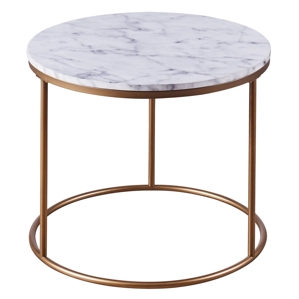 Faux-Marble Round Side Table S71900