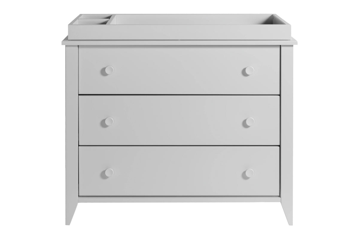 3-Drawer Changer Dresser with Removable Changing Tray Washed Natural White H40444