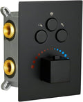 Matte Black 3-Way Thermostatic Shower Diverter Mixer Valve Trim F58604