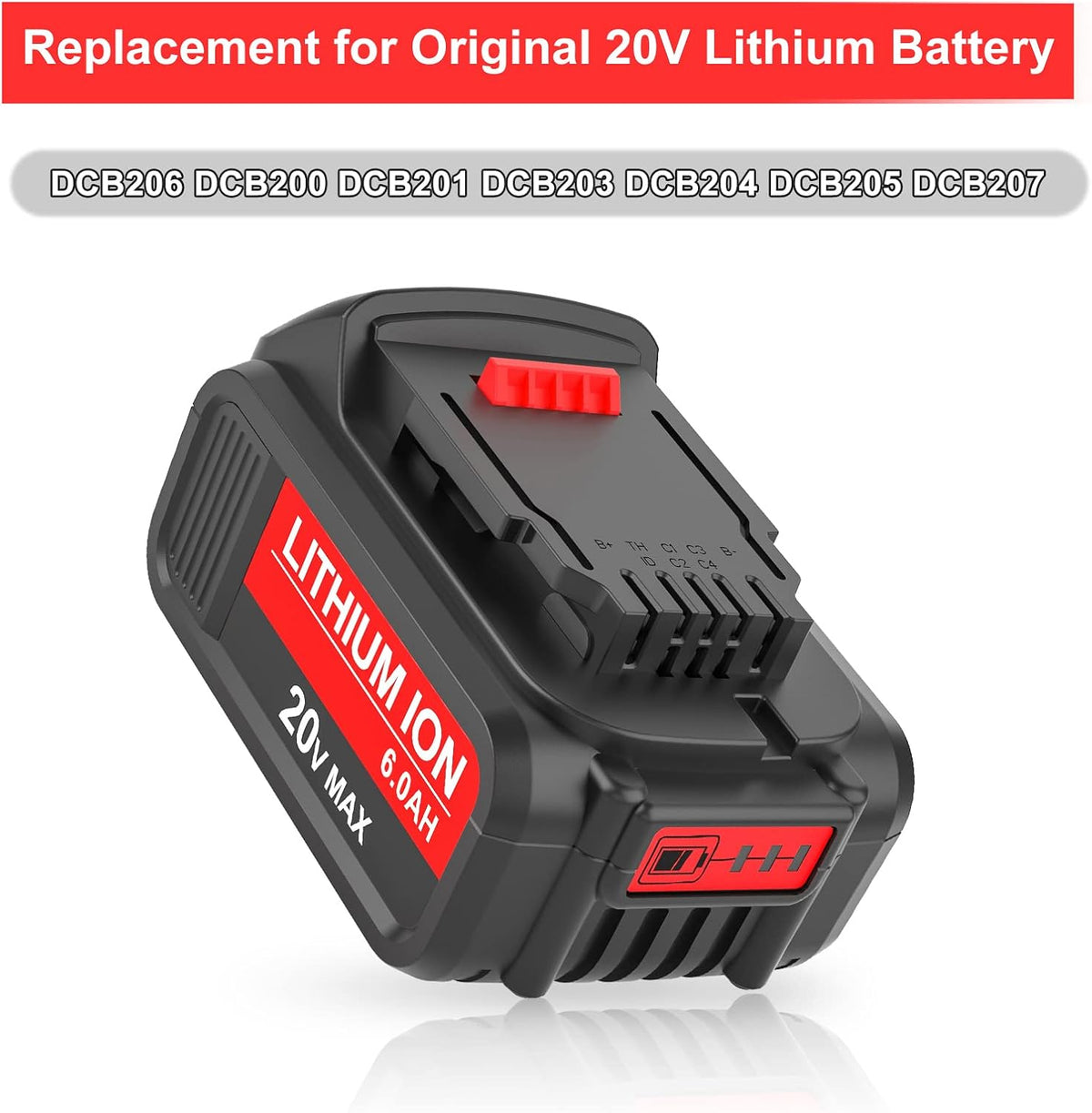 2 Pack 6.0Ah 20V Lithium Replacement Battery J6411