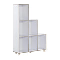 White Wood 6-Compartment Bookcase D936