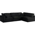 Black Linen Fabric Modular Sectional L604300