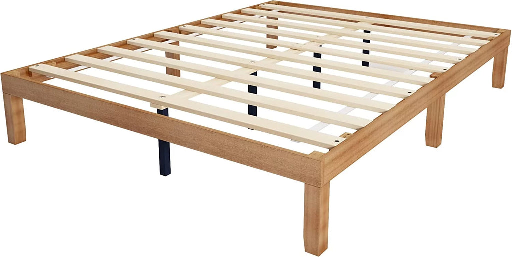 Queen Size Wood Platform Bed Frame with 10 Legs B590