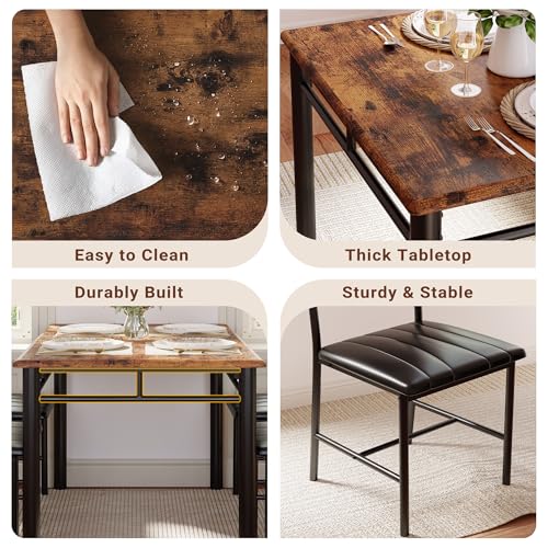 Grey Wood Dining Table Set for 4 T105941