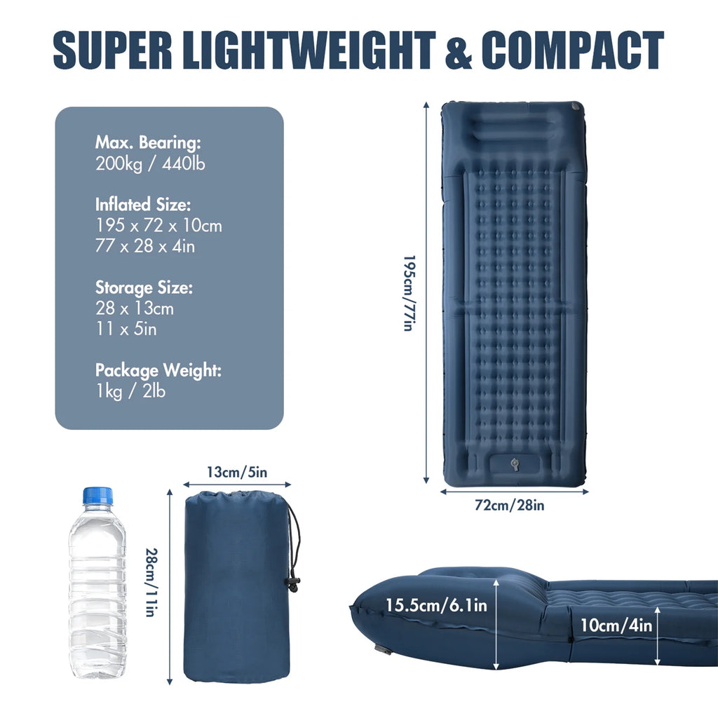 Inflatable Sleeping Pad 4 Inch Thick Air Mattress H9005