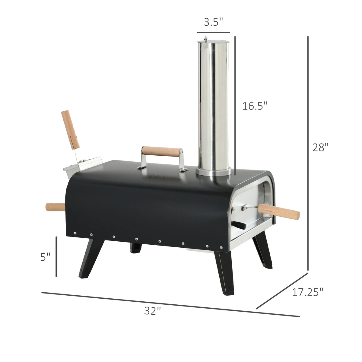 Outdoor Wood Fired Pizza Oven with Stone T638986