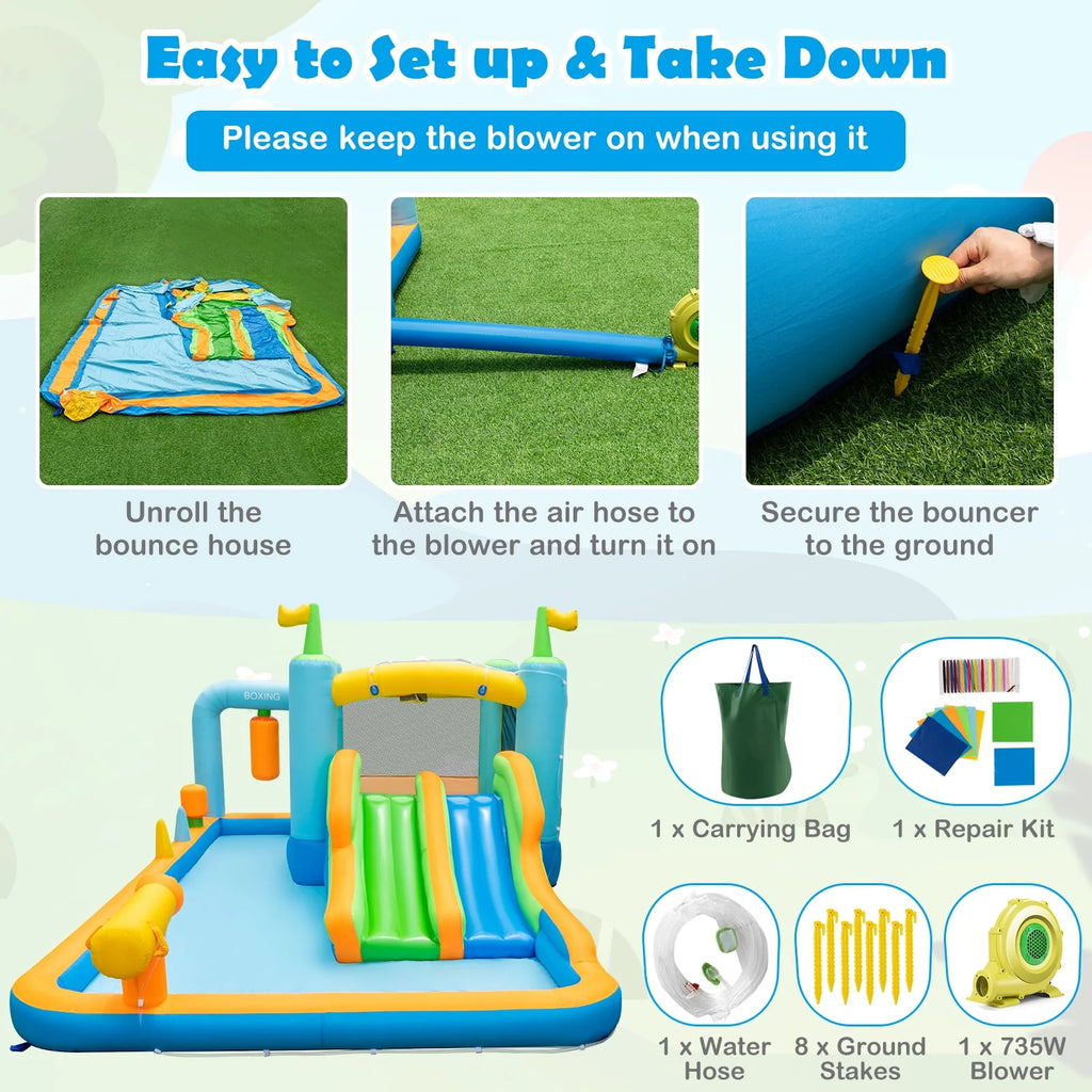 Inflatable Water Slide Park with Double Slides Splash Pool S603