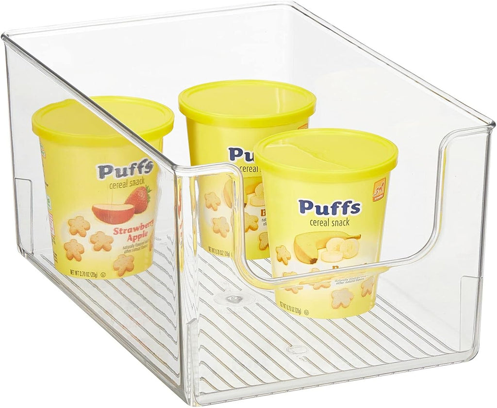 Clear Stackable Plastic Open Front Storage Organizer Bin Basket 4 Pack D12822