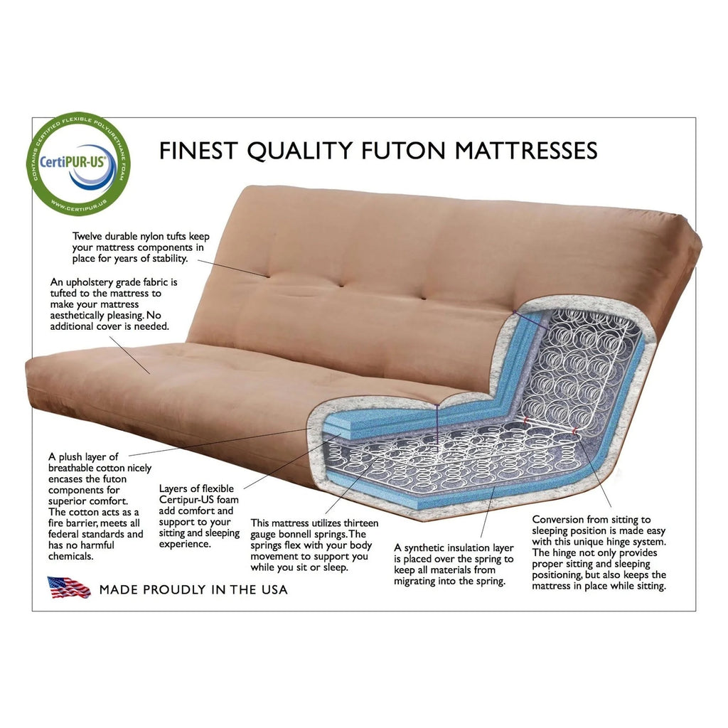Navy Suede Queen-size Futon with Storage Drawers T2376