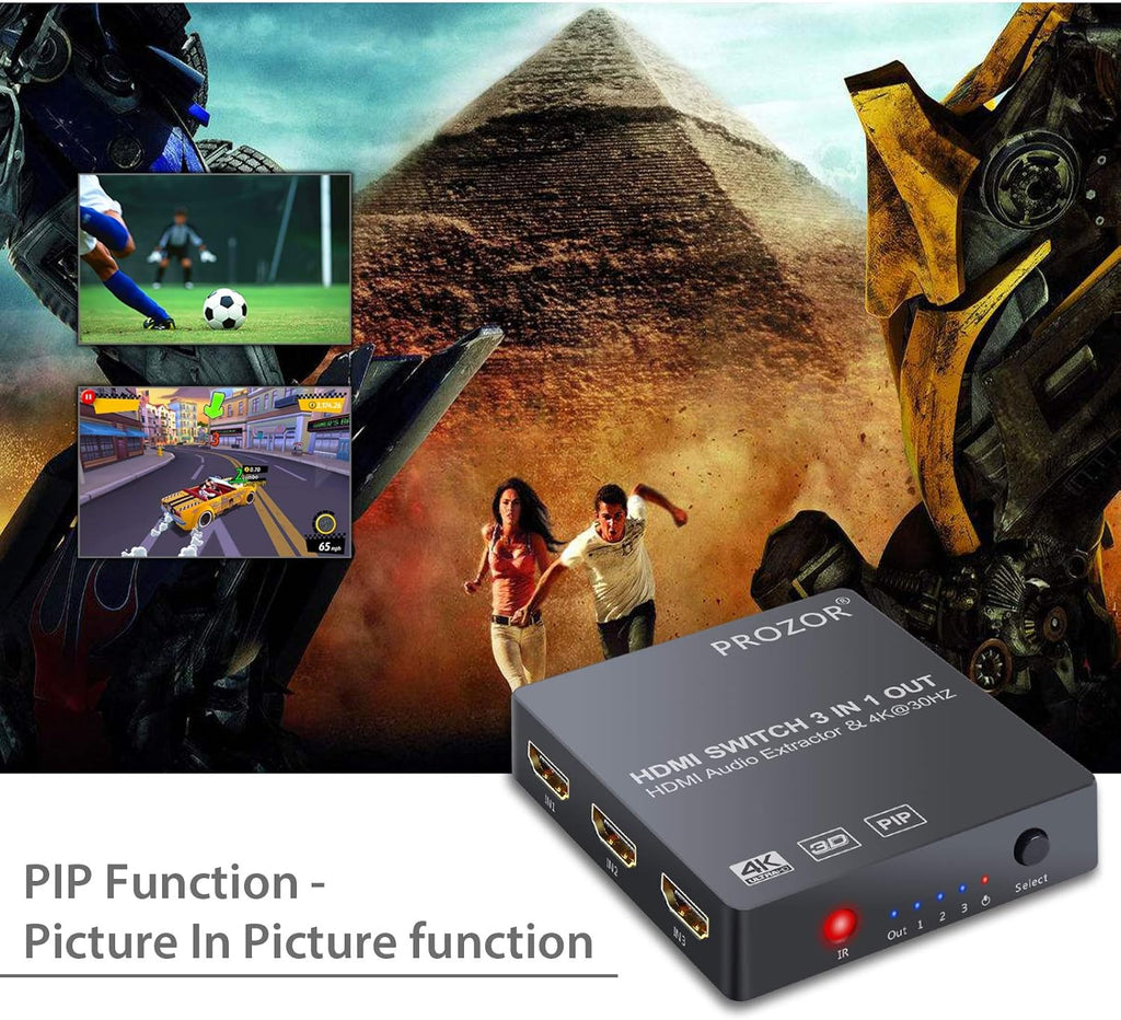 3 Port 4K HDMI Switch with Audio Extractor N220123