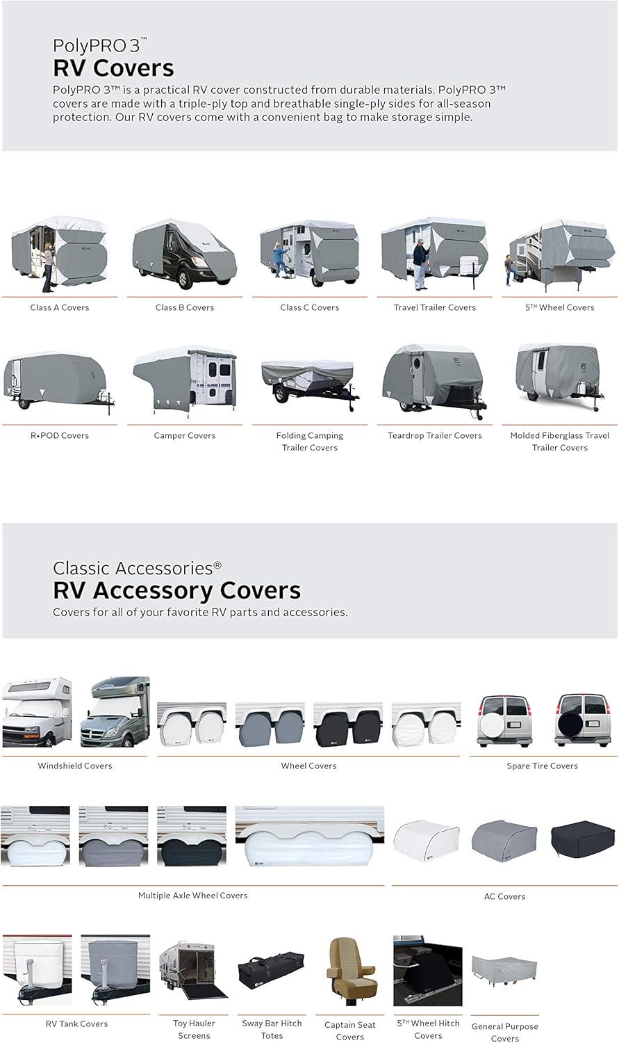 Pop-Up Camper Trailer Cover, Fits up to 8' 6 Trailers, Pack of 2 R566