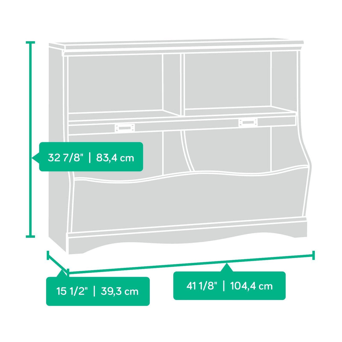 Soft White Finish Bookcase/Footboard A440566