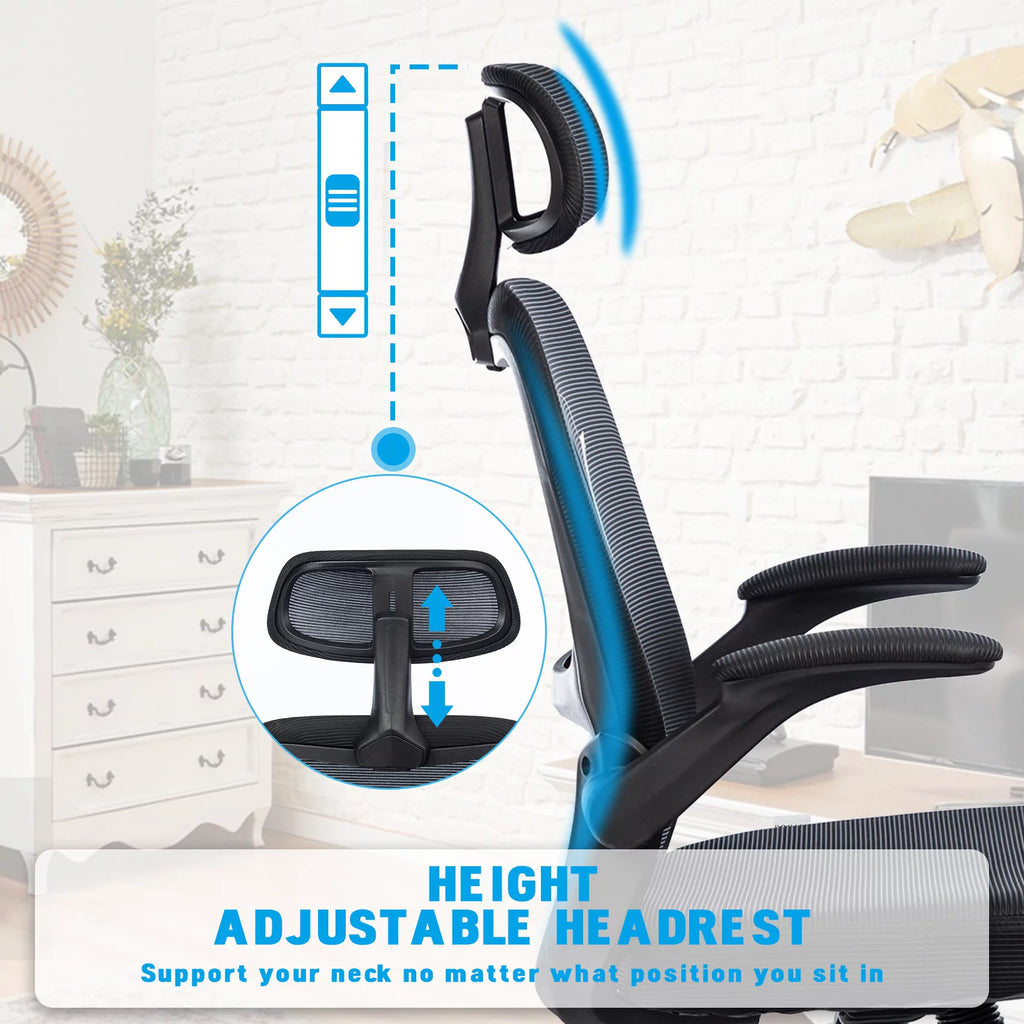 Black Ergonomic Office Chair with Lumbar Support W642