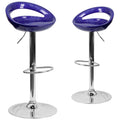 Blue Adjustable Height Plastic Barstool with Chrome Base B226261