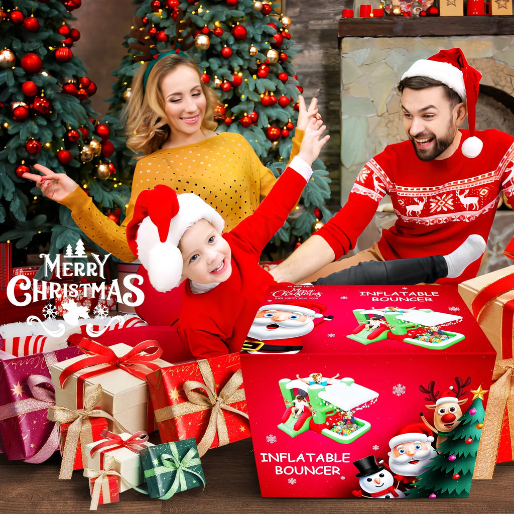 Christmas Jump 'n Bounce House with Blower D56497