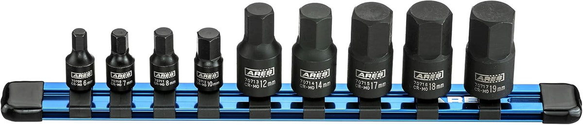 20-Piece 1/2-Inch Drive Impact Hex Driver Set Chrome Moly Steel R2600