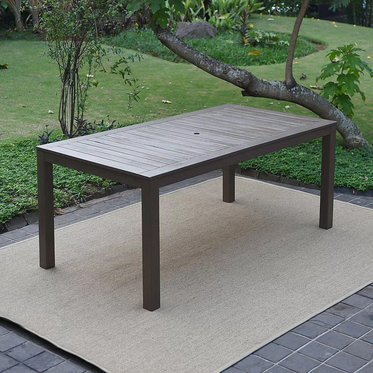 Outdoor Rectangular Dining Table Weathered Gray C131700