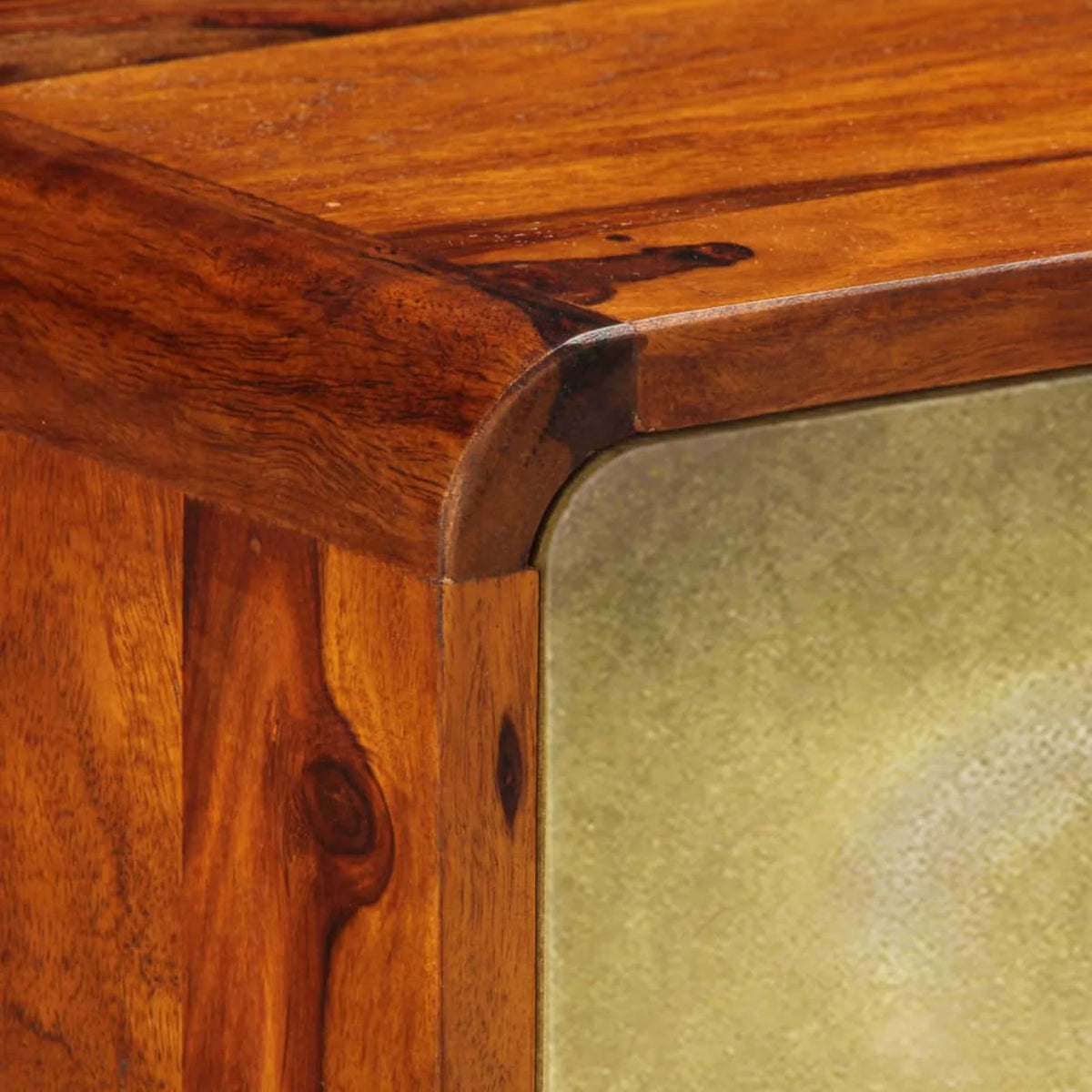 Sheesham Wood TV Stand with Storage Shelves D9749