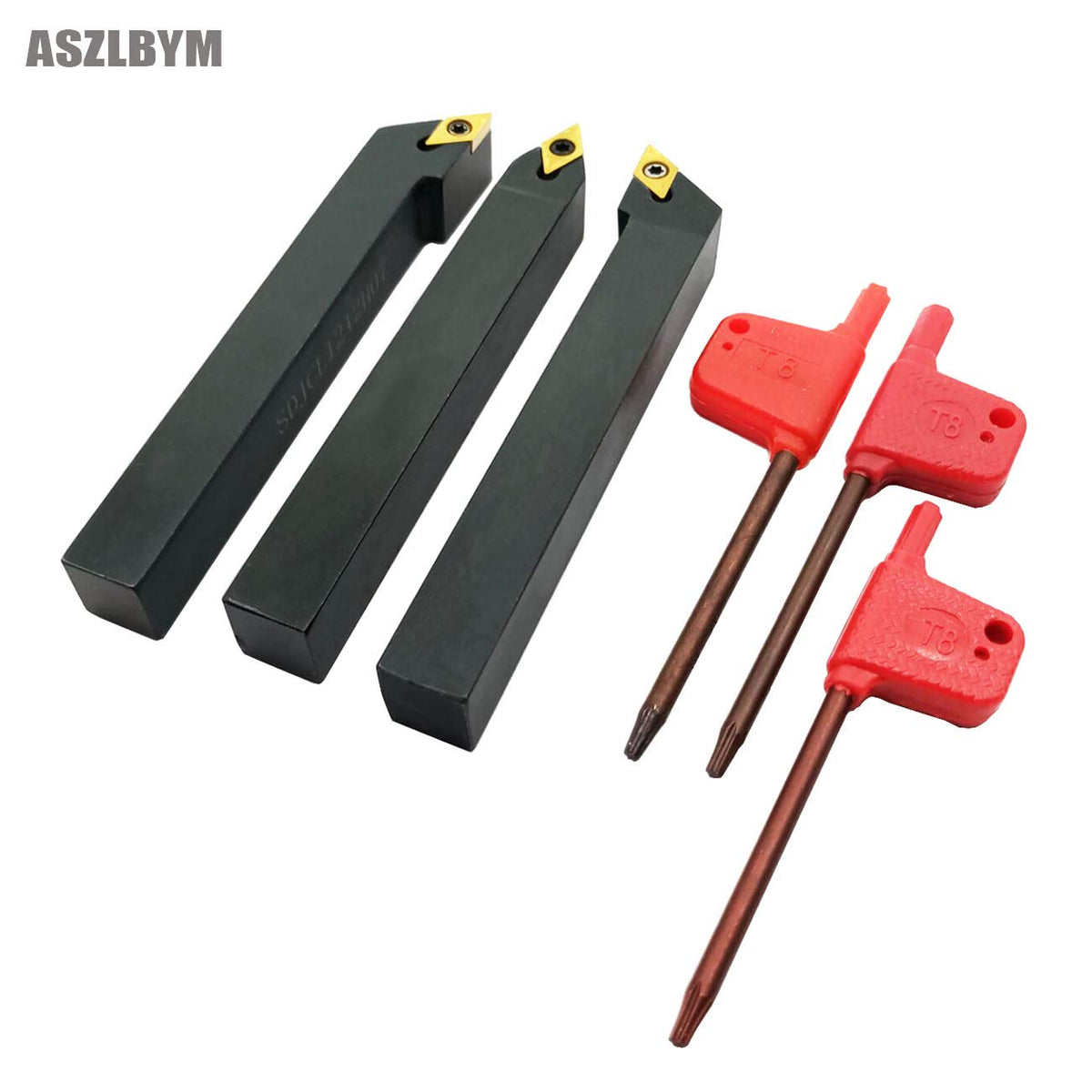 3PCS CNC Lathe Carbide Turning Tools Indexable Holder Set with 3PCS Carbide Turning Insert Y762