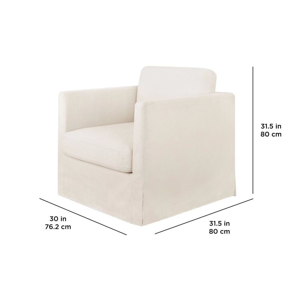 Cream Slipcover Swivel Chair K362