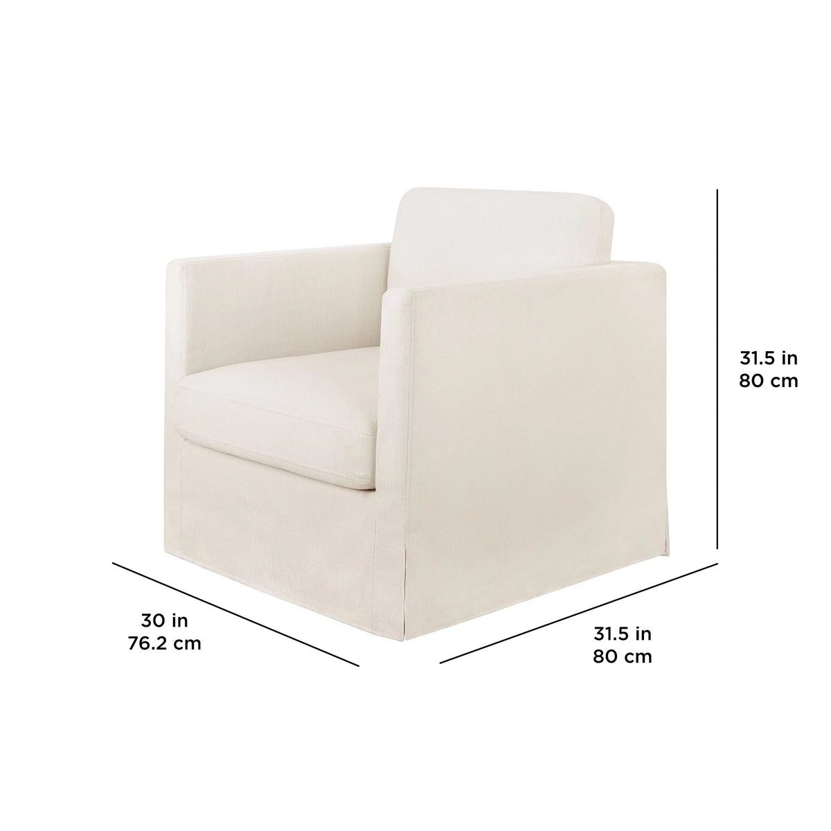 Cream Slipcover Swivel Chair K362