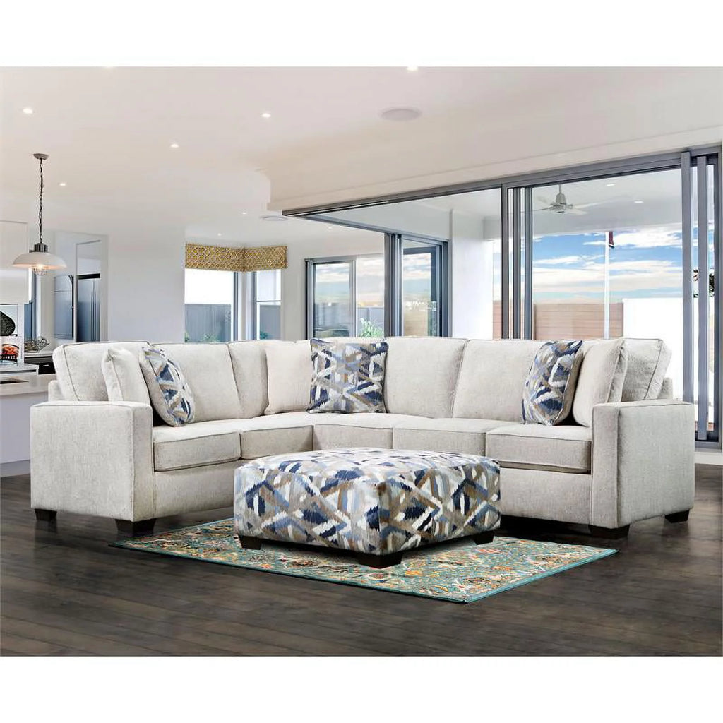 Chenille Upholstered Ottoman P182