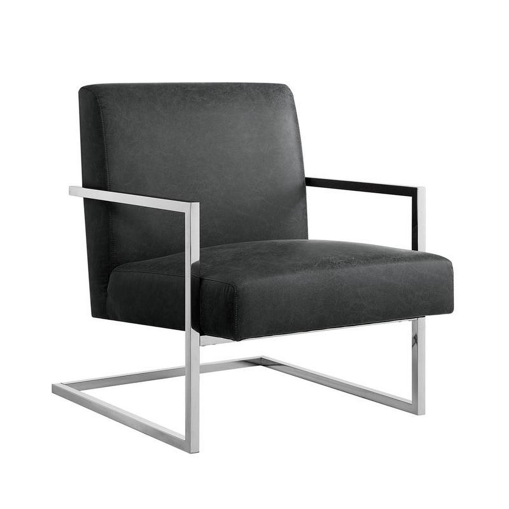 Charcoal Faux Leather Accent Chair X760