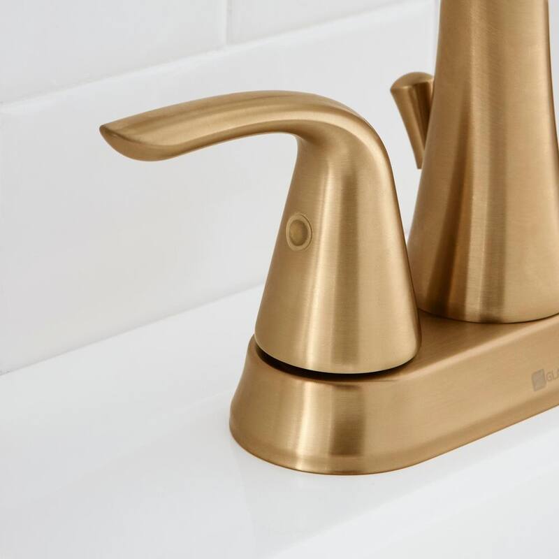 4 in. Centerset 2-Handle Bathroom Faucet Brushed Gold O8311