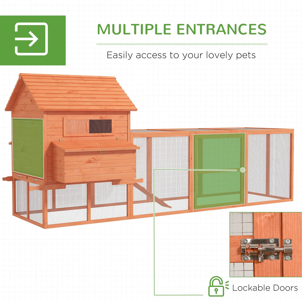 145" Wooden Chicken Coop with Run U1608