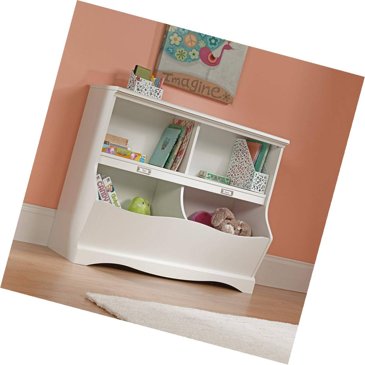 Soft White Finish Bookcase/Footboard A440566