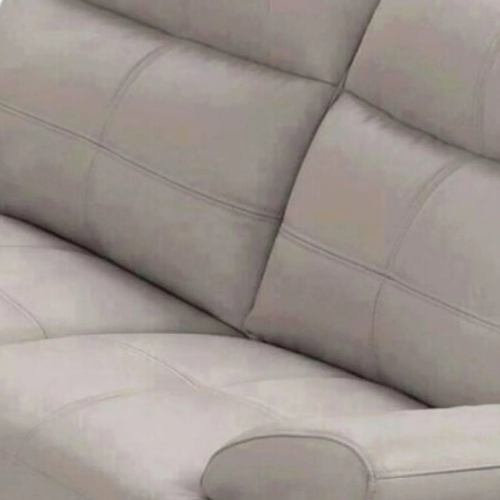Light Gray Leather Loveseat O858415