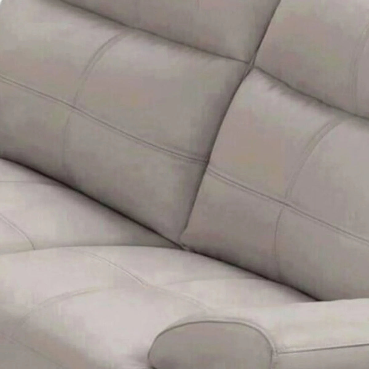 Light Gray Leather Loveseat O858415