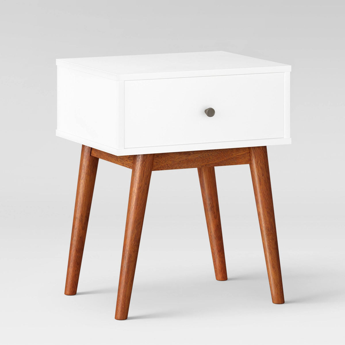 White/Brown Mid Century Two-Tone Side Table D726
