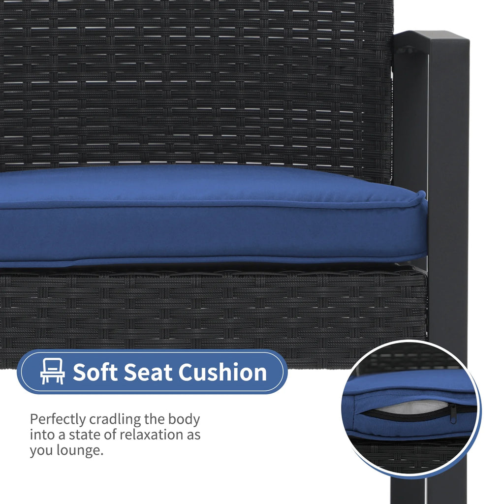 5-Piece Outdoor Furniture Set with Ottomans & Cushions P4051