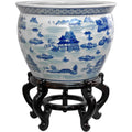 12" Blue & White Porcelain Fishbowl U641830