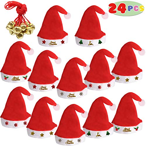 Christmas Santa Hats with Jingle Bell Necklaces U487