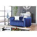 Navy Blue Velvet 2-Seat Sofa Q786