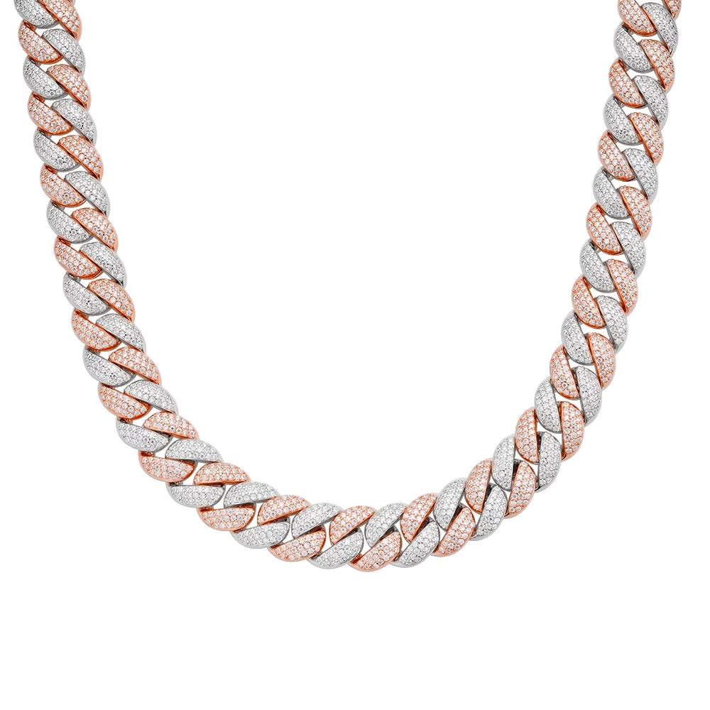 925 Silver Miami Cuban Link Chain Necklace W535346