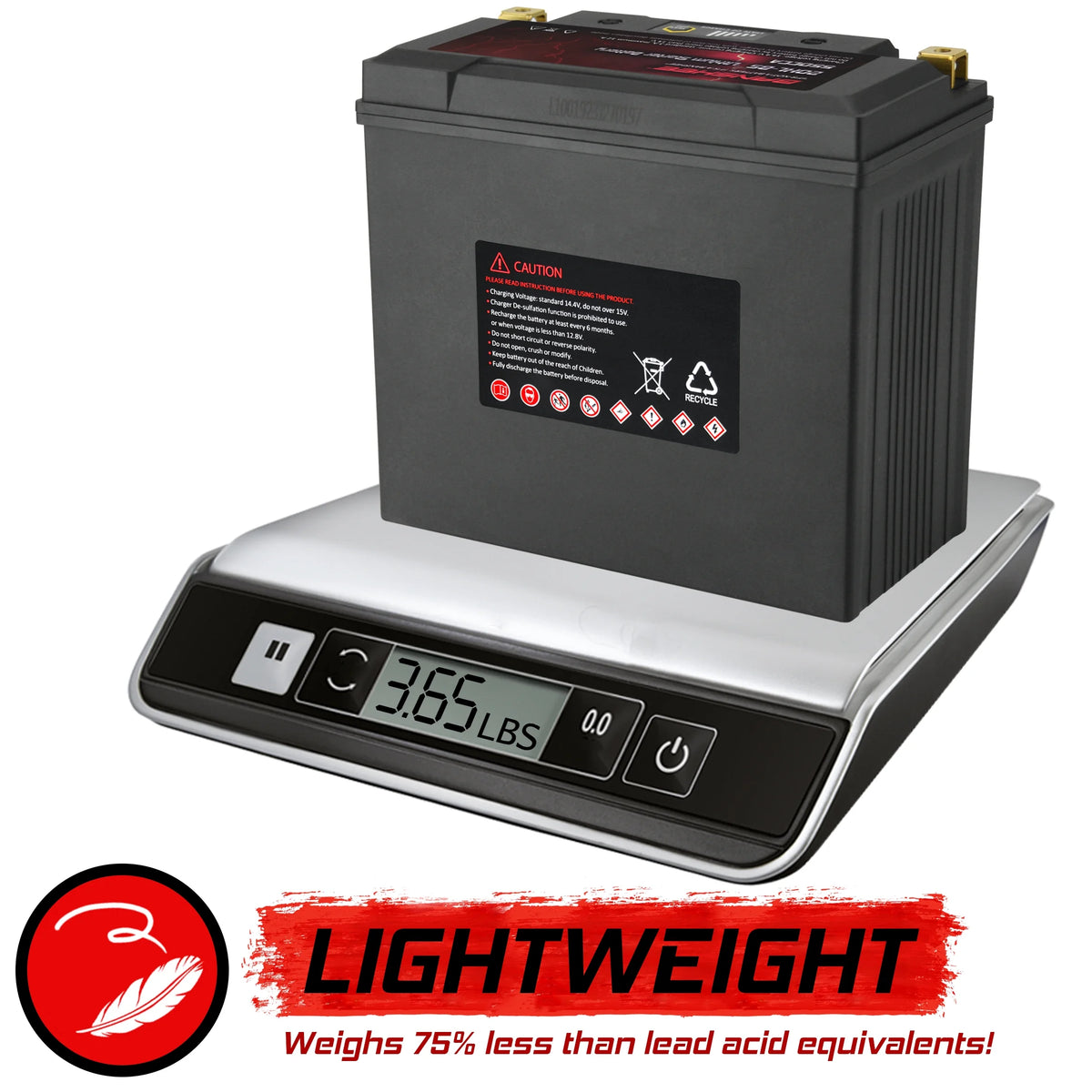 12V 18Ah 550CCA LiFePO4 Lithium Motorcycle Battery Y390853