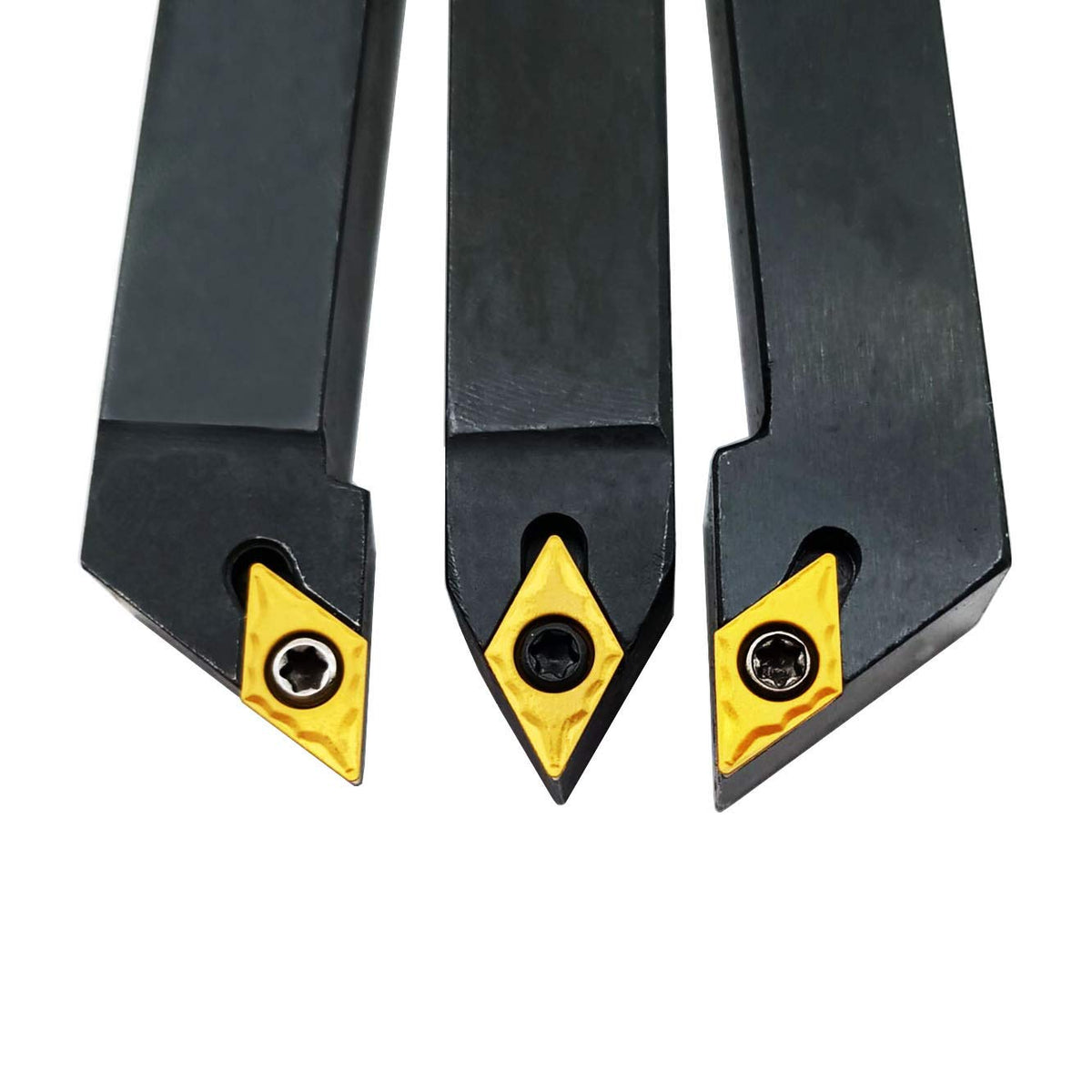 3PCS CNC Lathe Carbide Turning Tools Indexable Holder Set with 3PCS Carbide Turning Insert Y762