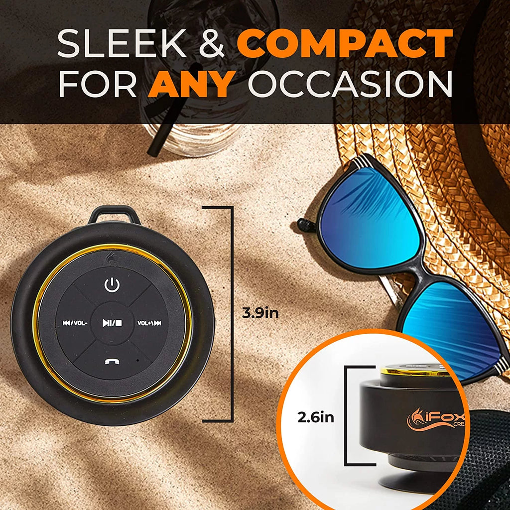 Black Waterproof Bluetooth Shower Speaker B302