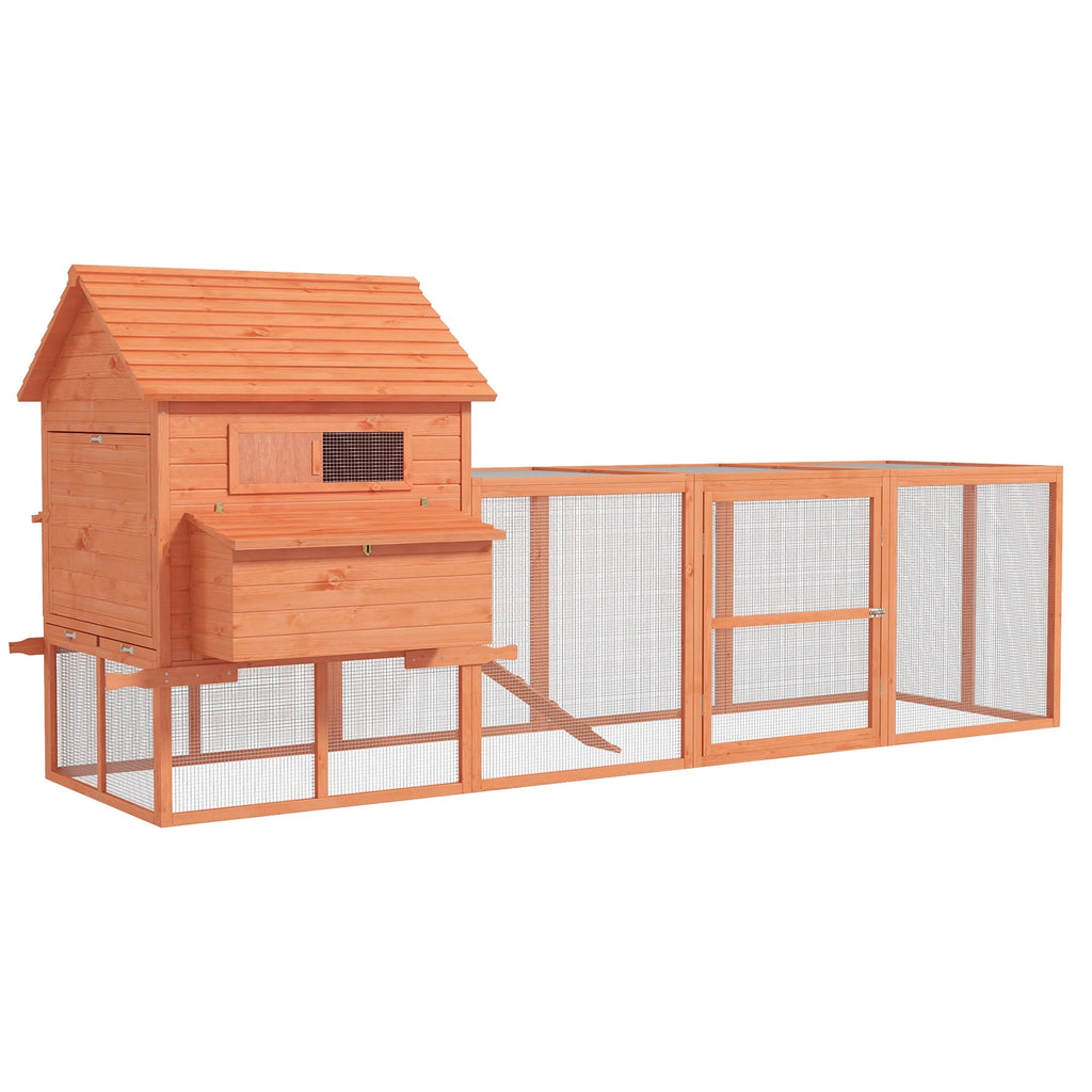 145" Wooden Chicken Coop with Run U1608