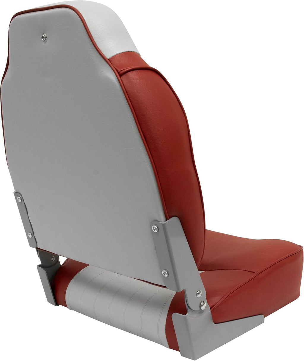 Grey/Red High Back Boat Seat O94620