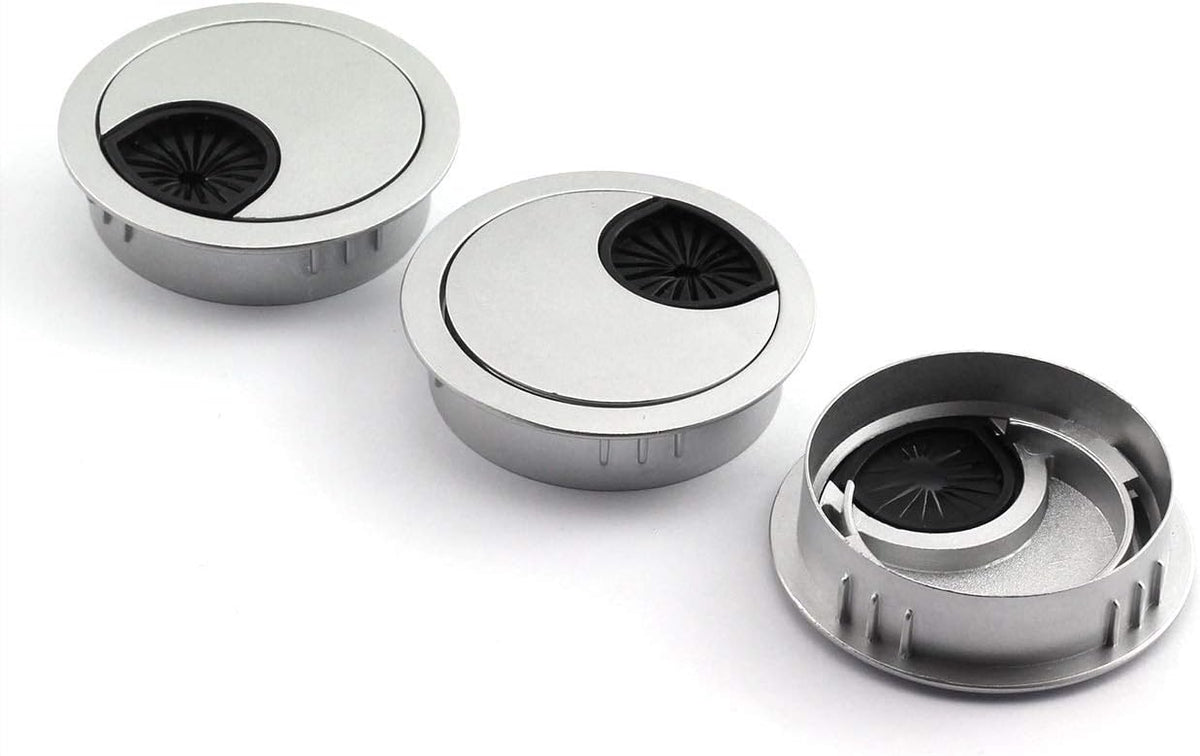 3pcs 50mm Zinc Alloy Desk Grommet Black S53001