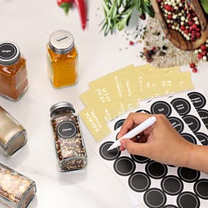 24 Pcs 4oz Glass Spice Jars with Airtight Metal Caps Y9960